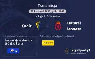 Cadiz - Cultural Leonesa gdzie oglądać? (23.11)