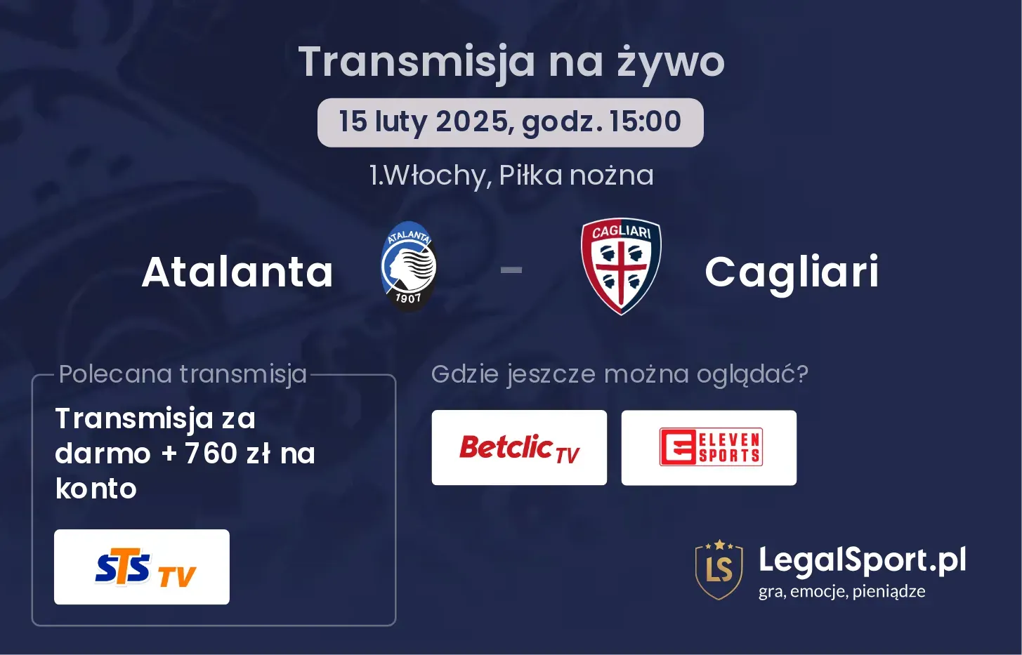 Atalanta - Cagliari gdzie oglądać?