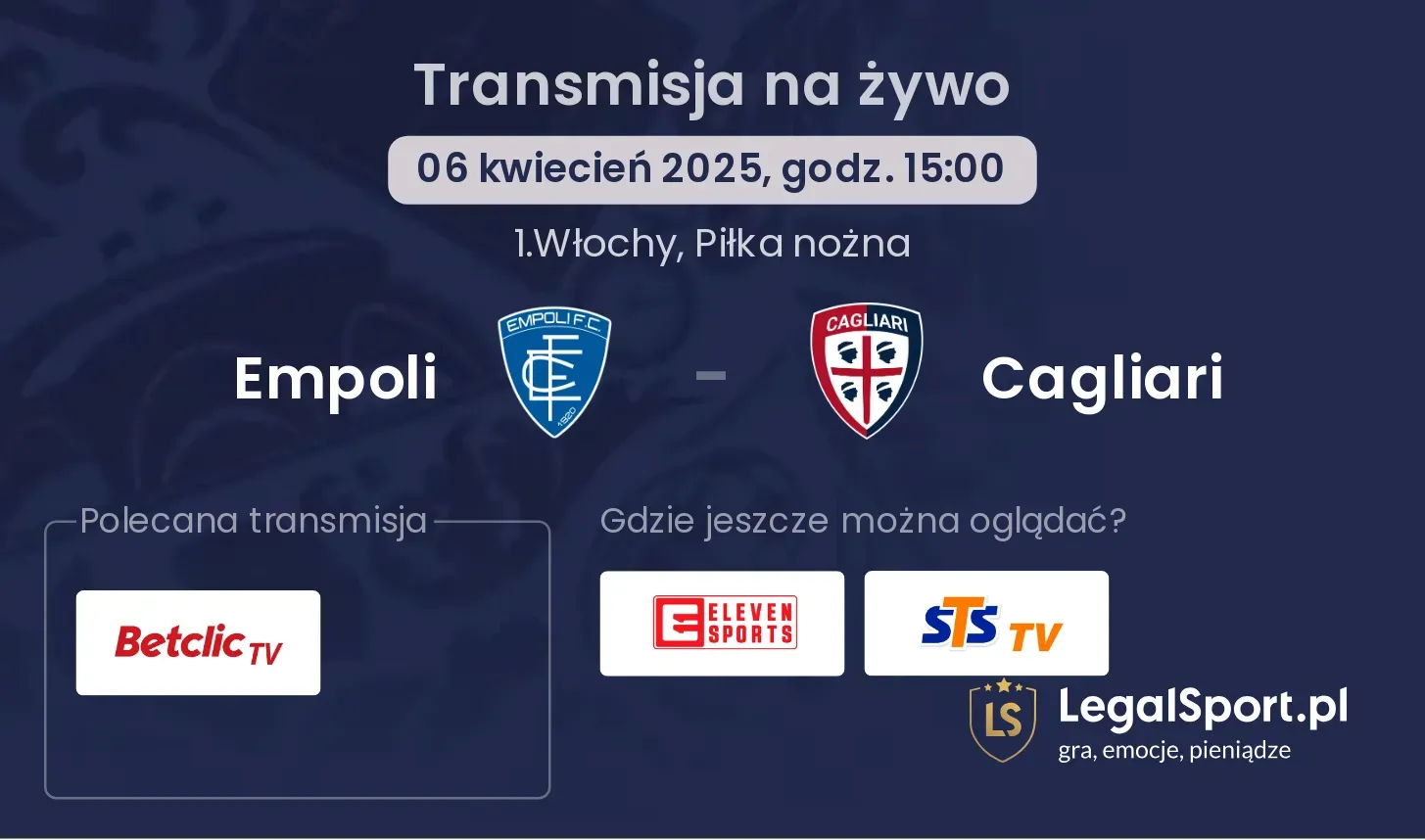Empoli - Cagliari gdzie oglądać?