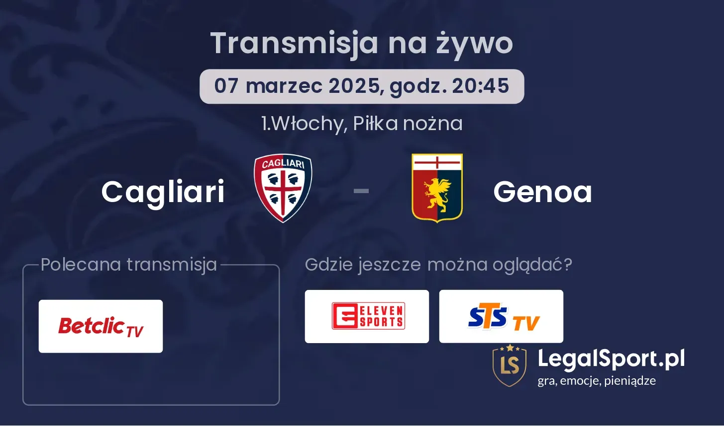 Cagliari - Genoa gdzie oglądać?