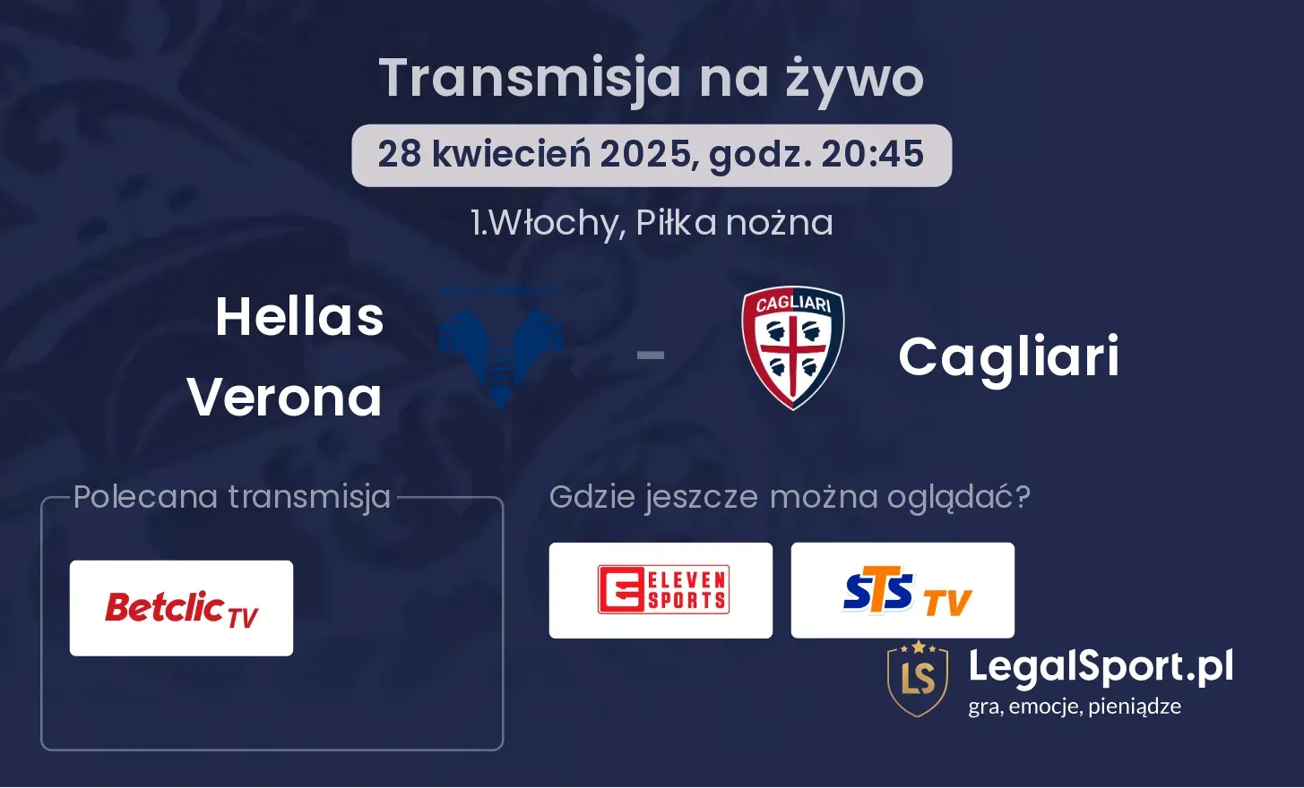 Hellas Verona - Cagliari gdzie oglądać?
