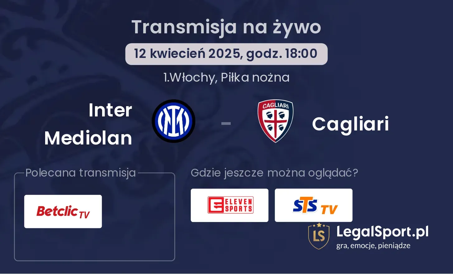 Inter Mediolan - Cagliari gdzie oglądać?