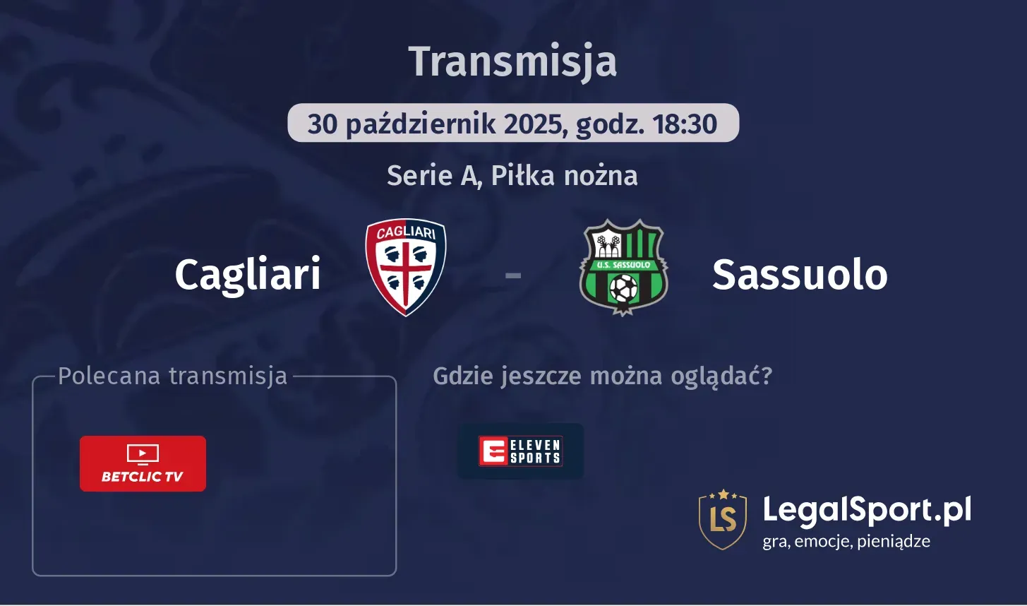 Cagliari - Sassuolo gdzie oglądać?