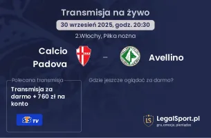 Calcio Padova - Avellino gdzie oglądać?