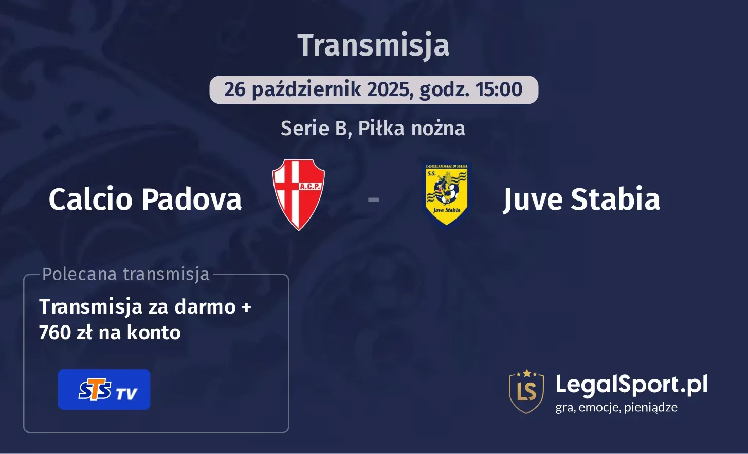 Calcio Padova - Juve Stabia gdzie oglądać?