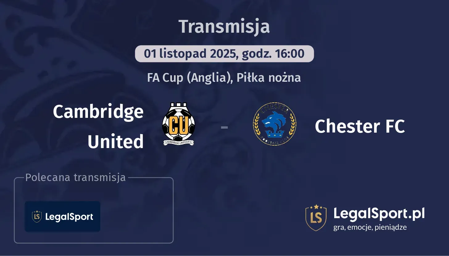 Cambridge United - Chester FC Transmisje
