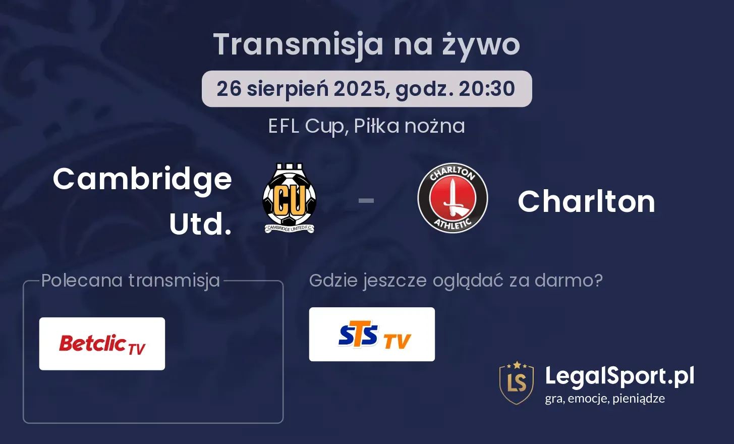 Cambridge Utd. - Charlton gdzie oglądać?