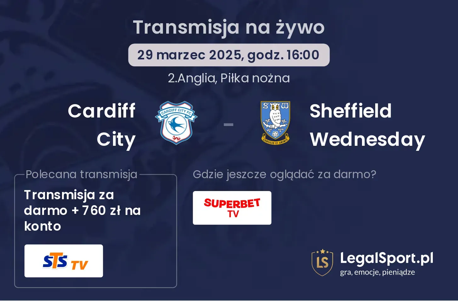 Cardiff City - Sheffield Wednesday gdzie oglądać?