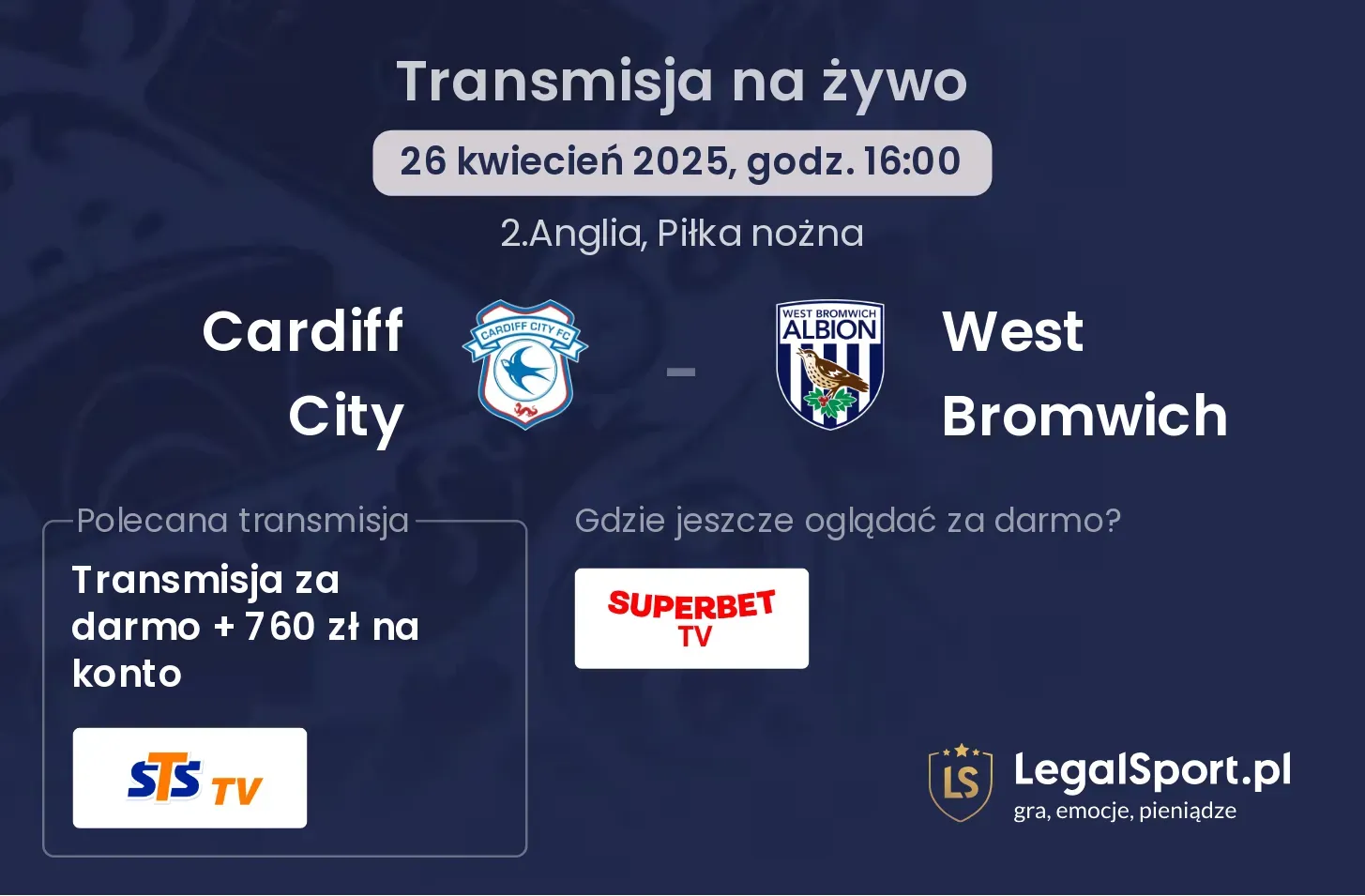Cardiff City - West Bromwich gdzie oglądać?