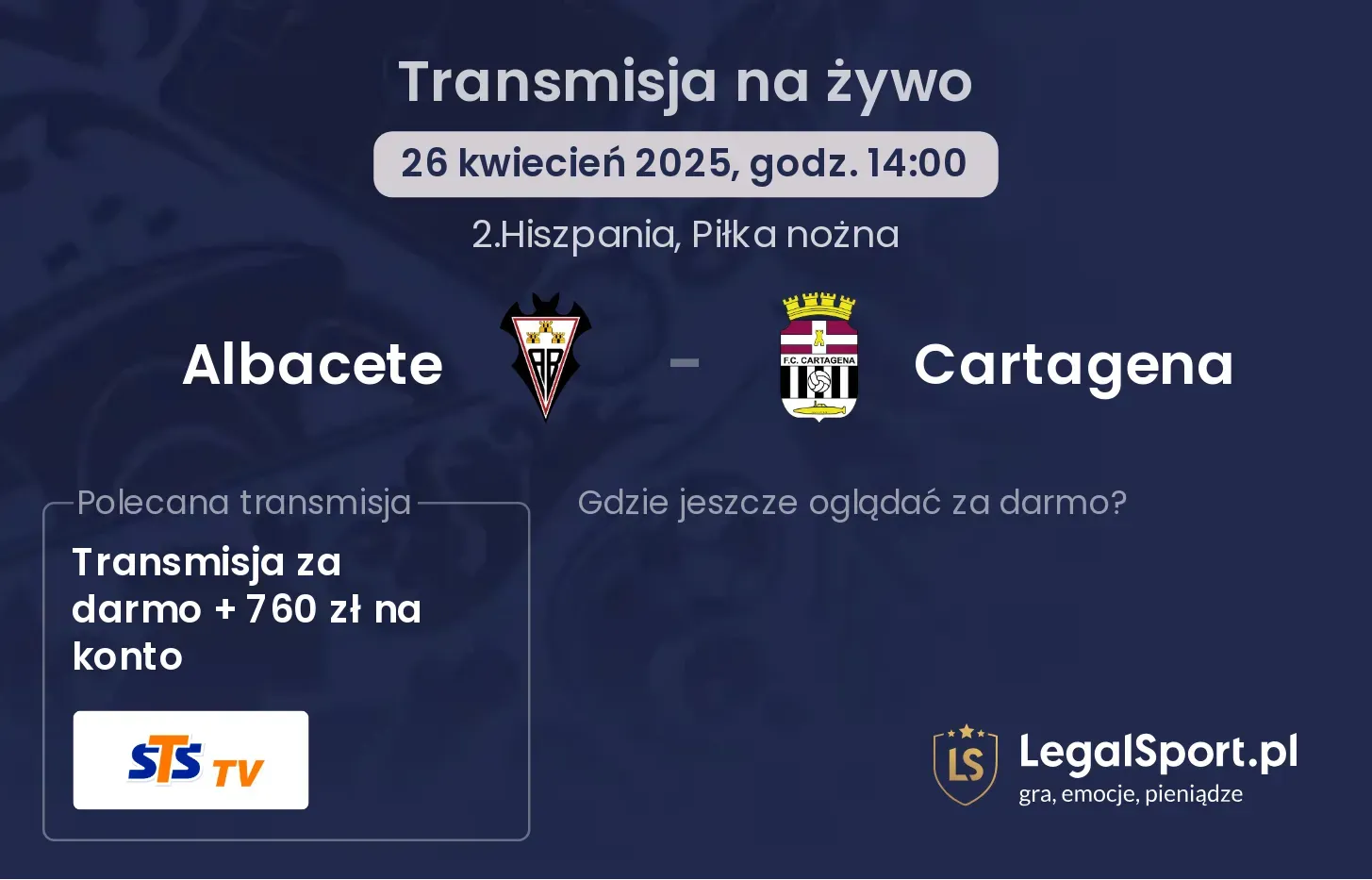 Albacete - Cartagena gdzie oglądać?