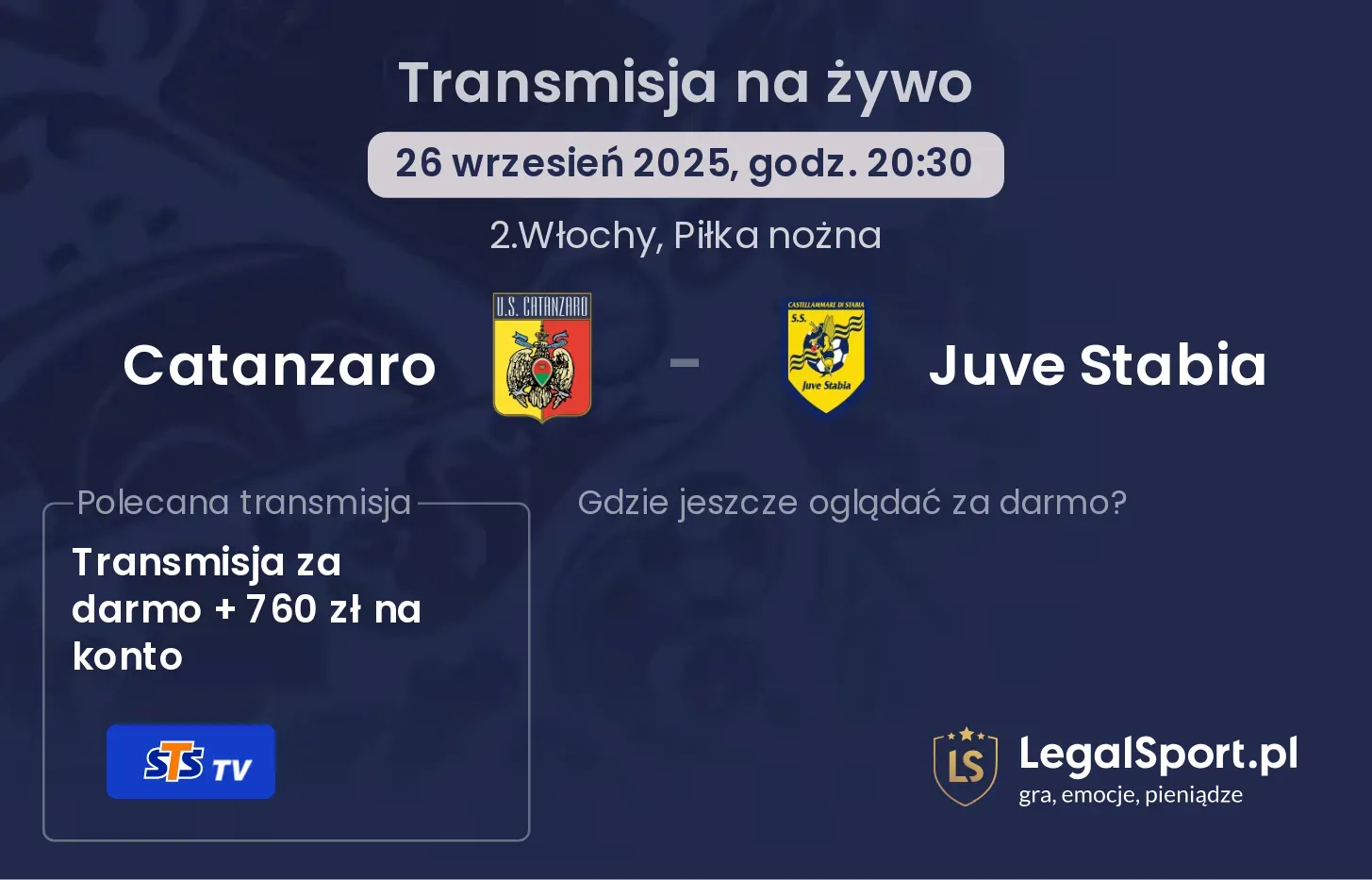 Catanzaro - Juve Stabia transmisja na żywo
