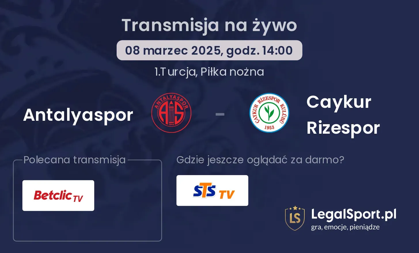 Antalyaspor - Caykur Rizespor gdzie oglądać?