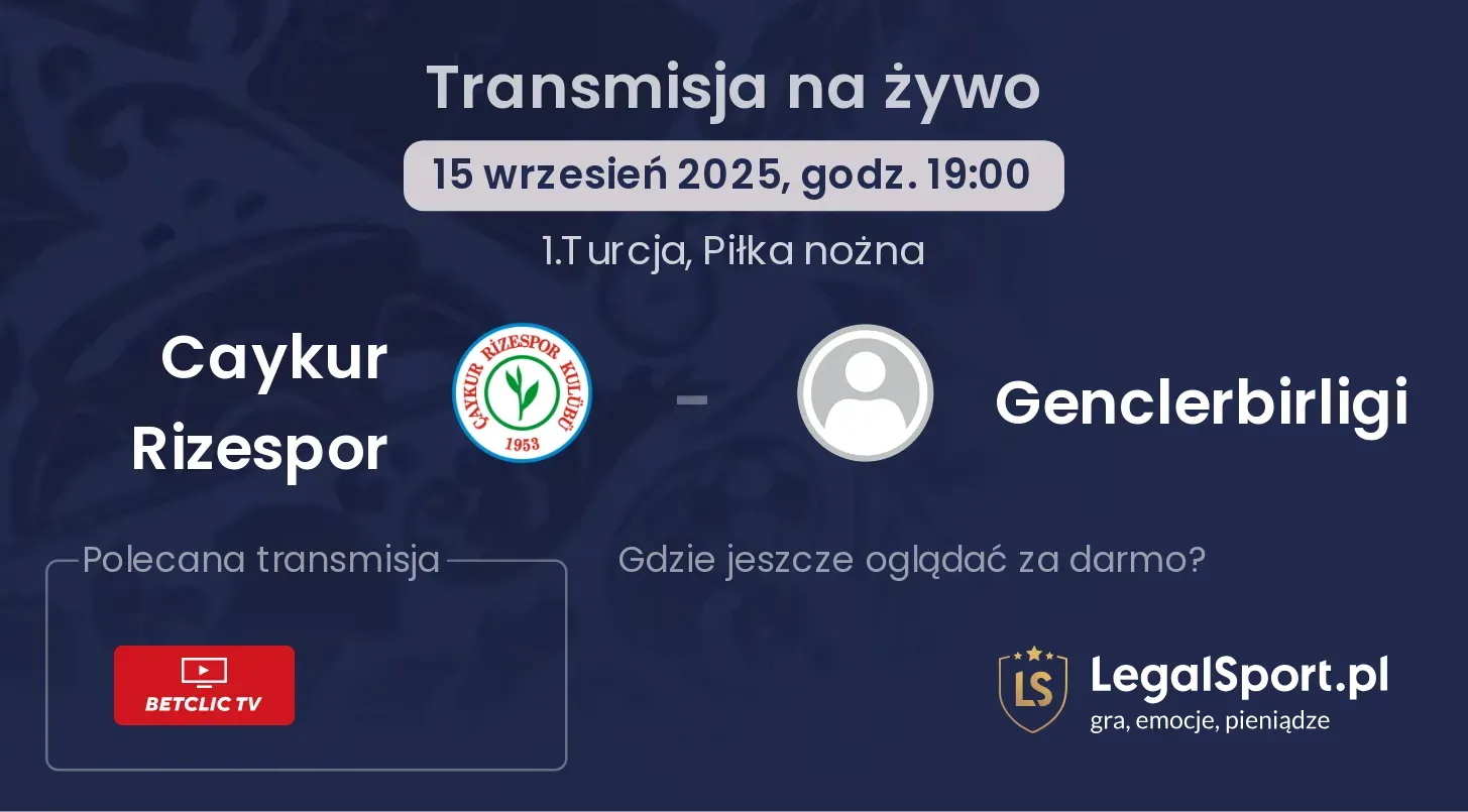 Caykur Rizespor - Genclerbirligi gdzie oglądać?