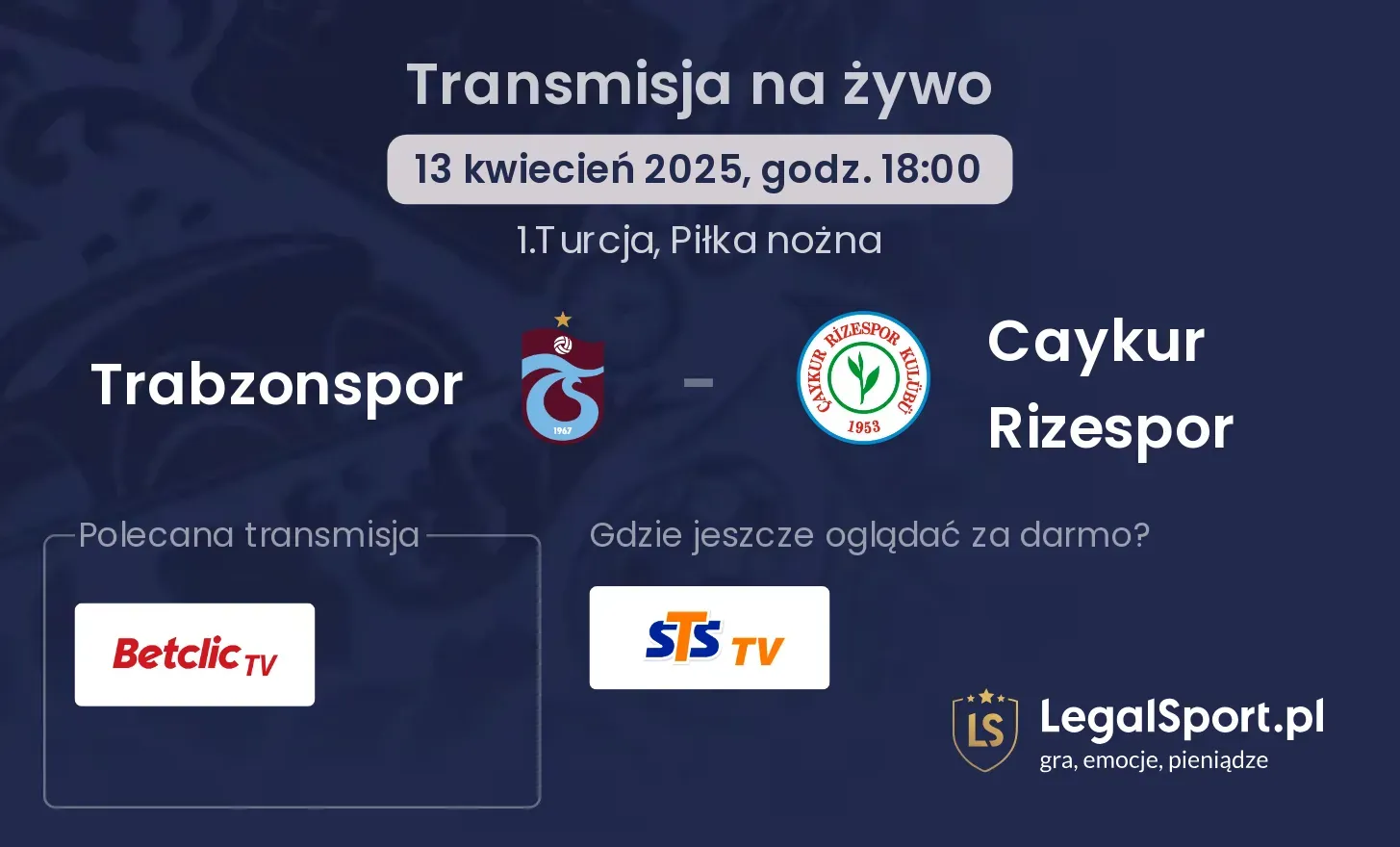 Trabzonspor - Caykur Rizespor gdzie oglądać?