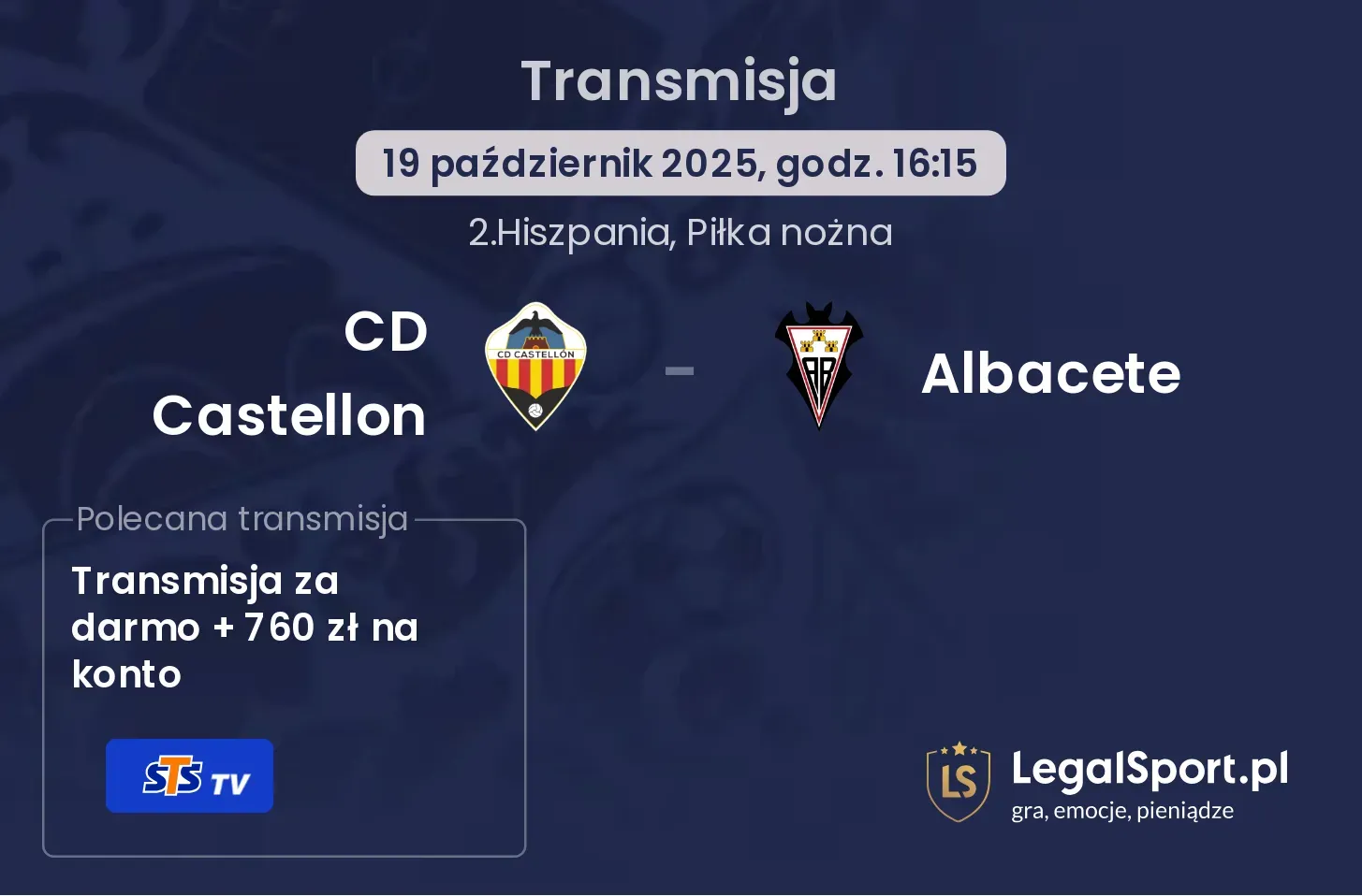 CD Castellon - Albacete Transmisje
