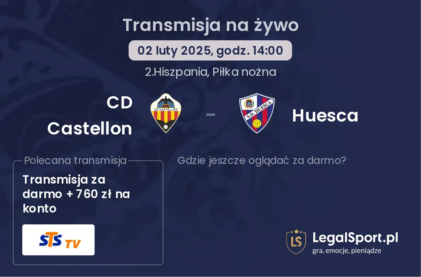 CD Castellon - Huesca gdzie oglądać transmisję?