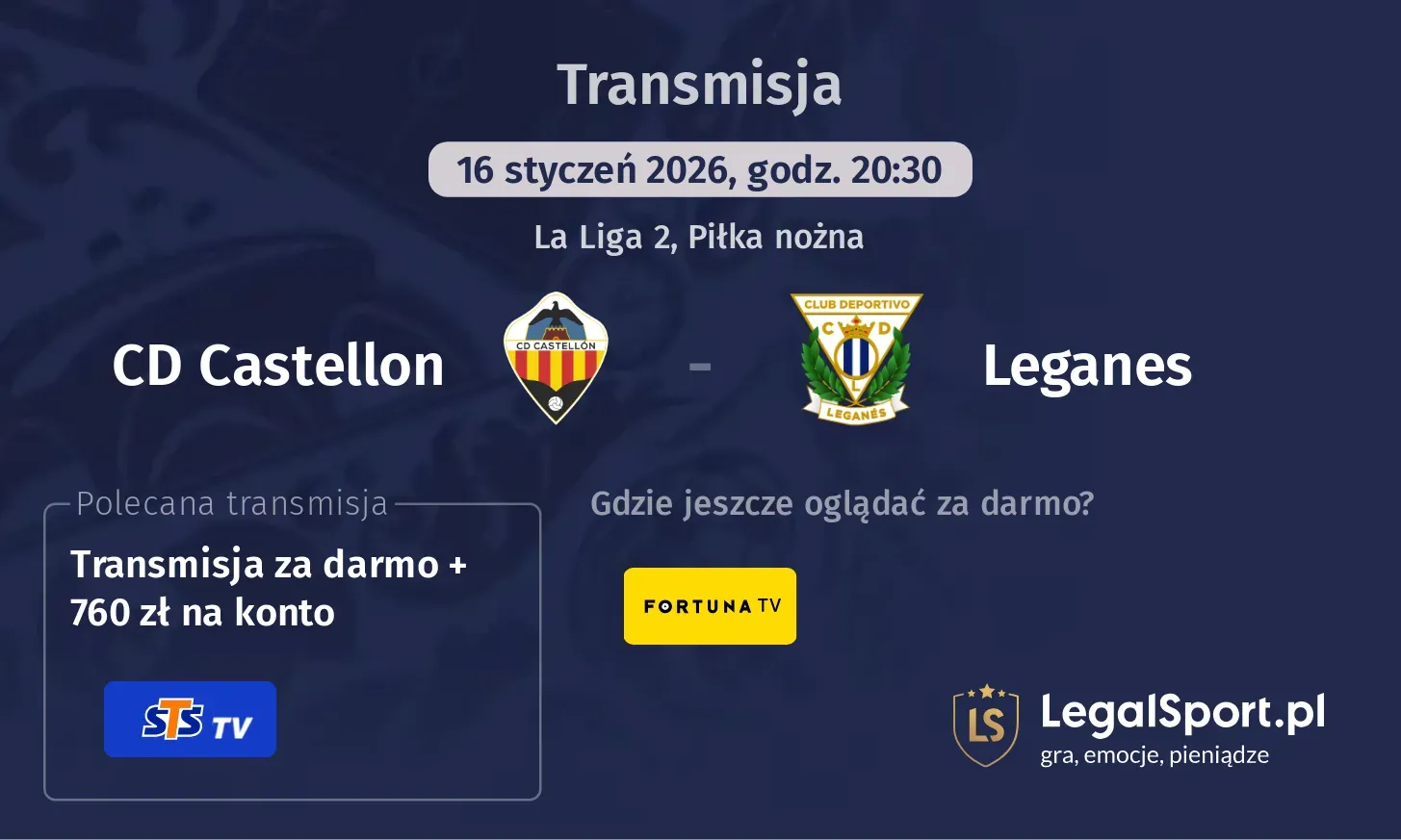 CD Castellon - Leganes Transmisje