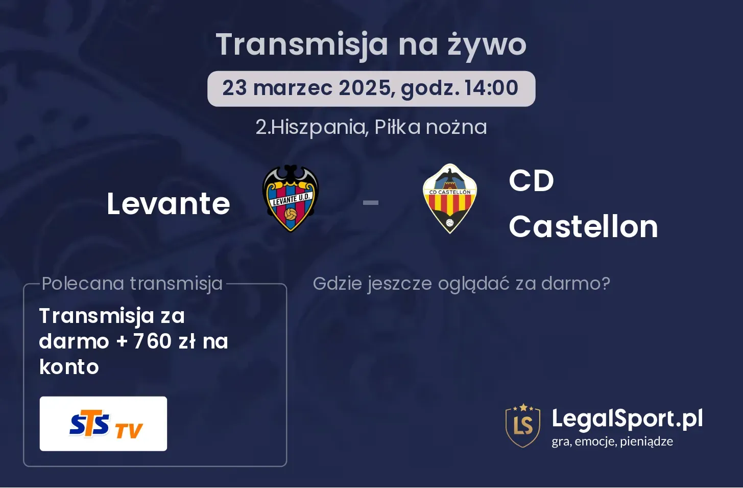 Levante - CD Castellon gdzie oglądać?