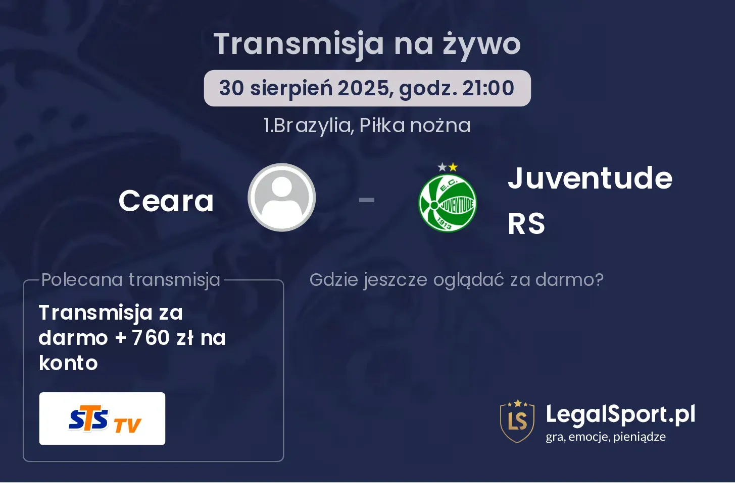 Ceara - Juventude RS transmisja na żywo