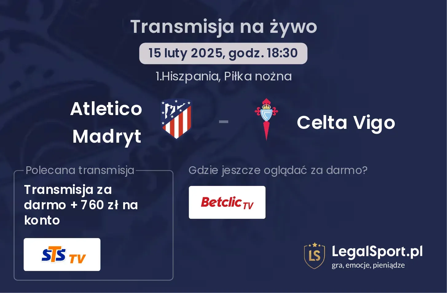Atletico Madryt - Celta Vigo gdzie oglądać transmisję?
