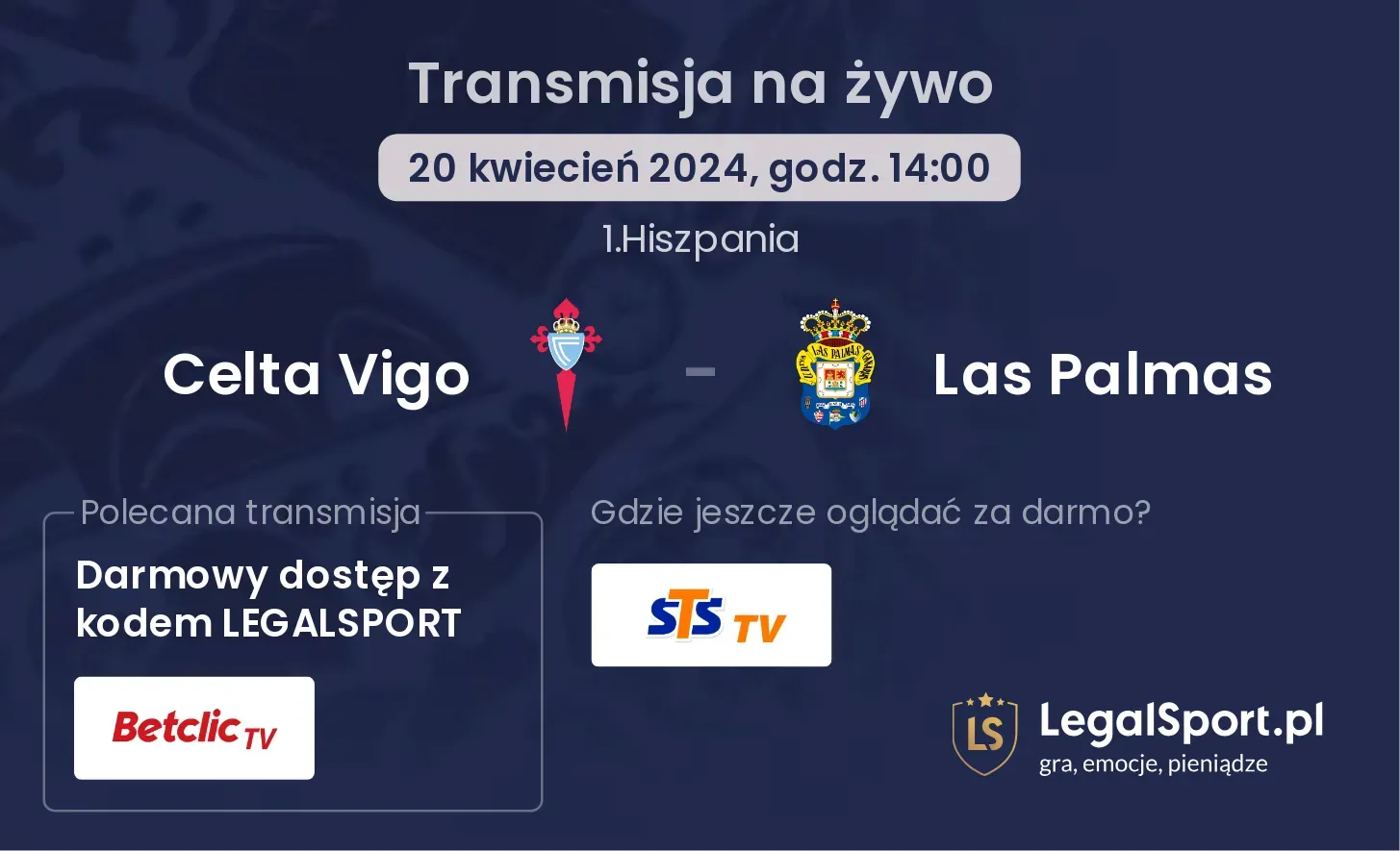 Celta Vigo - Las Palmas transmisja na żywo