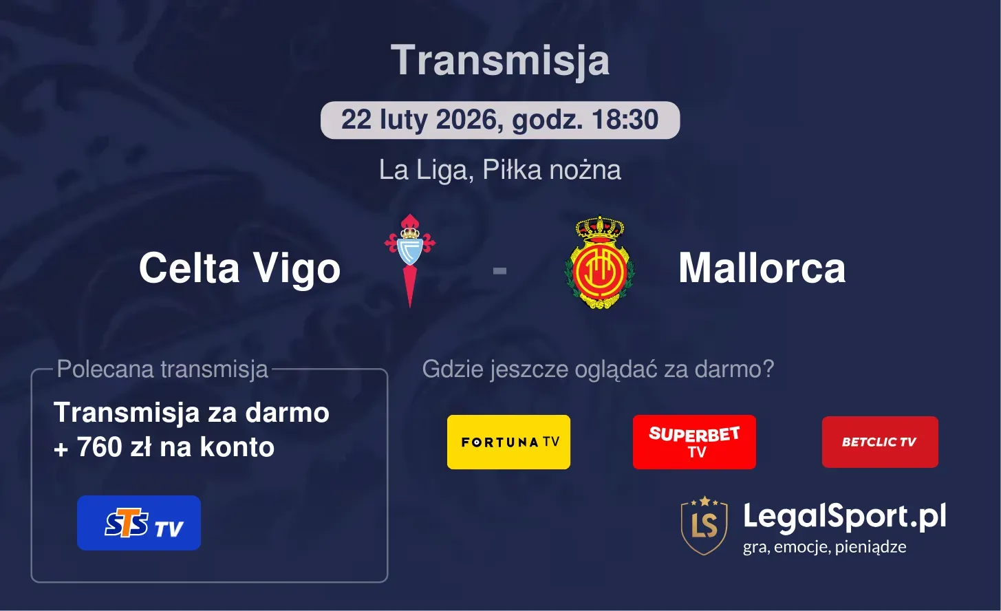 Celta Vigo - Mallorca Transmisje