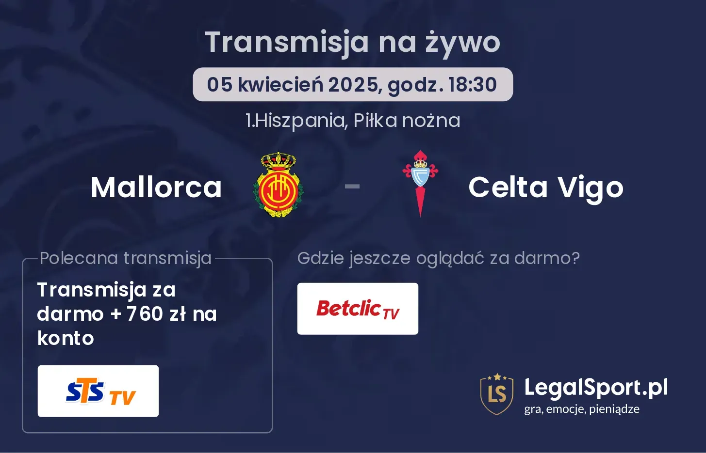 Celta Vigo - Mallorca transmisja na żywo