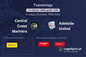 Central Coast Mariners - Adelaide United gdzie oglądać? (14.03)