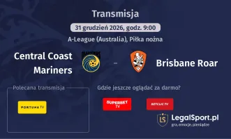 Central Coast Mariners - Brisbane Roar gdzie oglądać? (31.12)