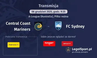 Central Coast Mariners - FC Sydney gdzie oglądać? (06.12)