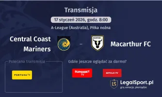 Central Coast Mariners - Macarthur FC gdzie oglądać? (17.01)