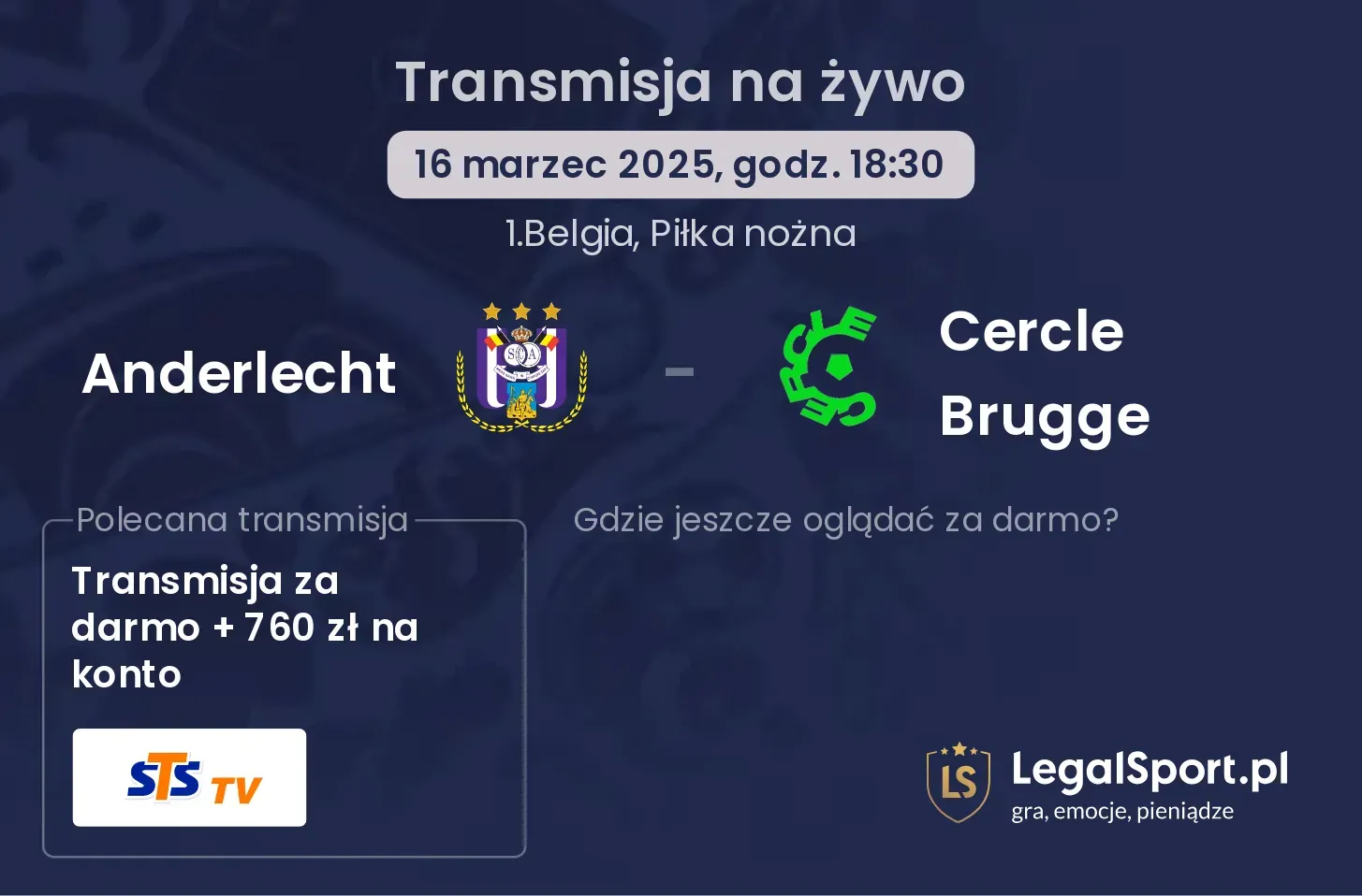 Anderlecht - Cercle Brugge gdzie oglądać?
