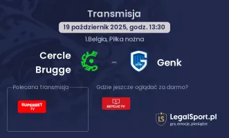 Cercle Brugge - Genk gdzie oglądać?