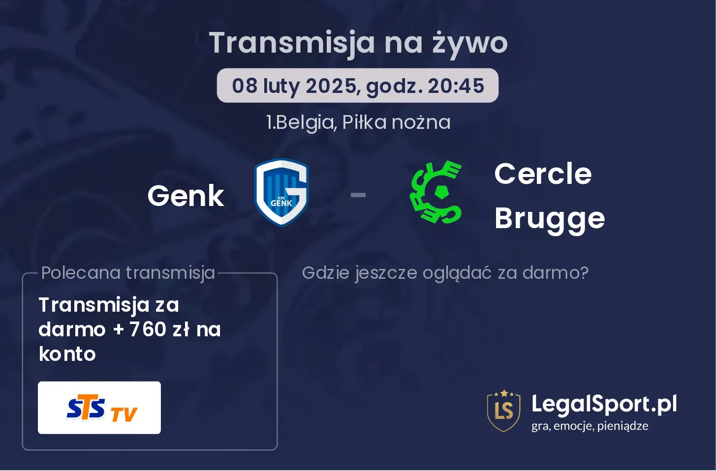 Genk - Cercle Brugge gdzie oglądać transmisję?