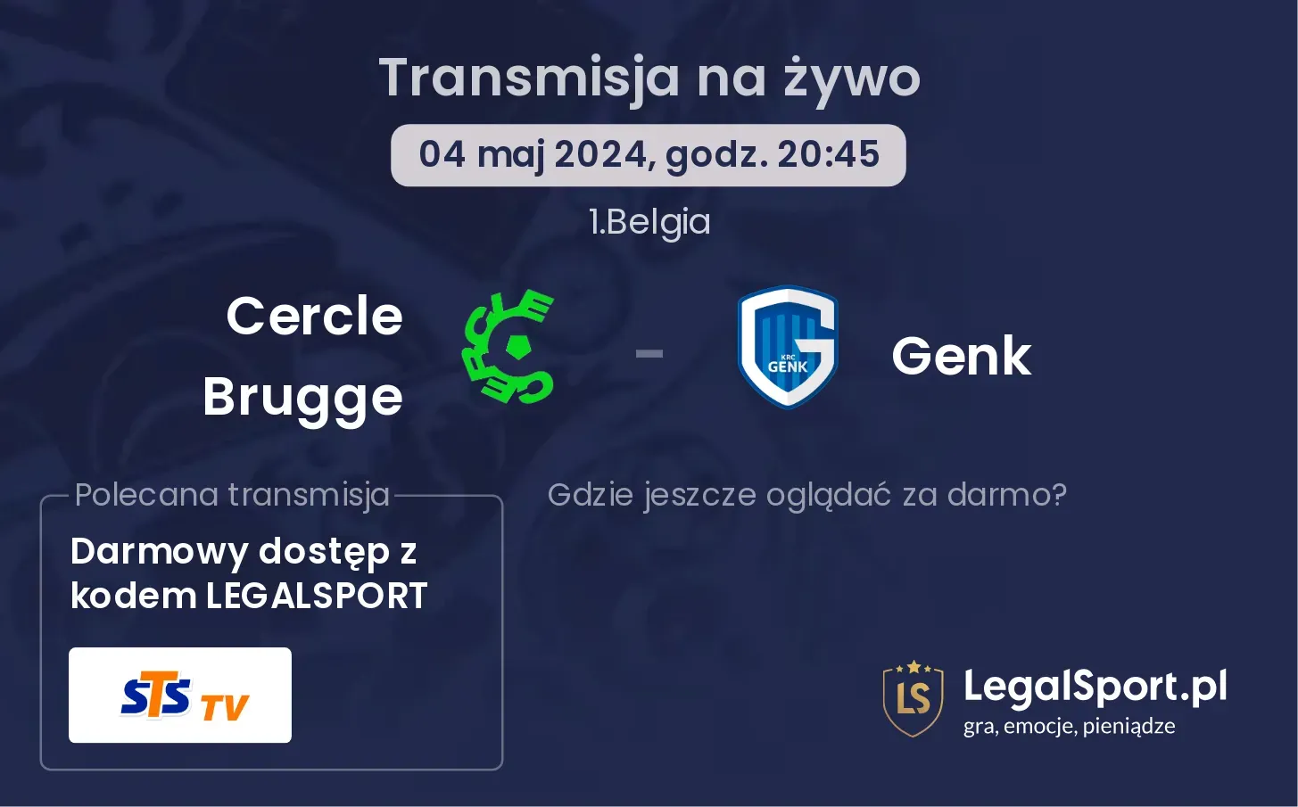 Cercle Brugge - Genk transmisja na żywo