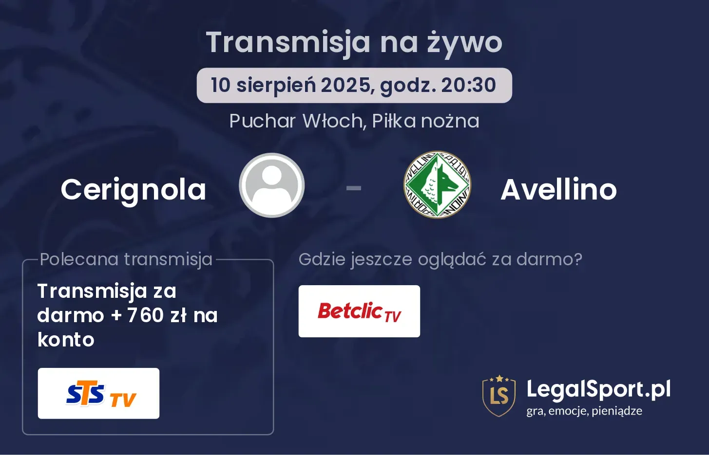 Cerignola - Avellino transmisja na żywo