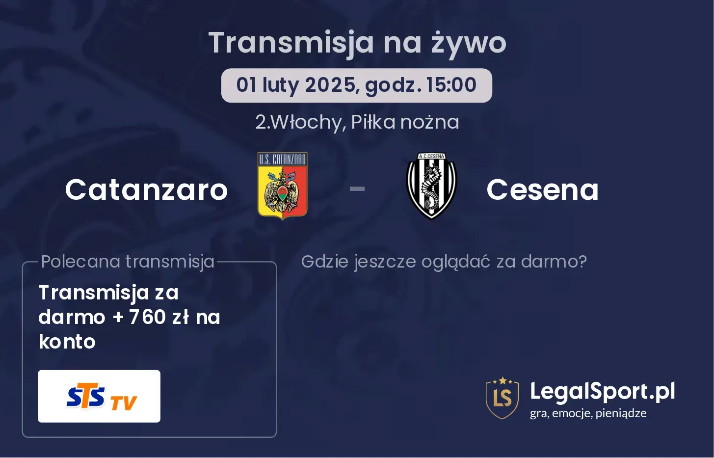 Catanzaro - Cesena gdzie oglądać?