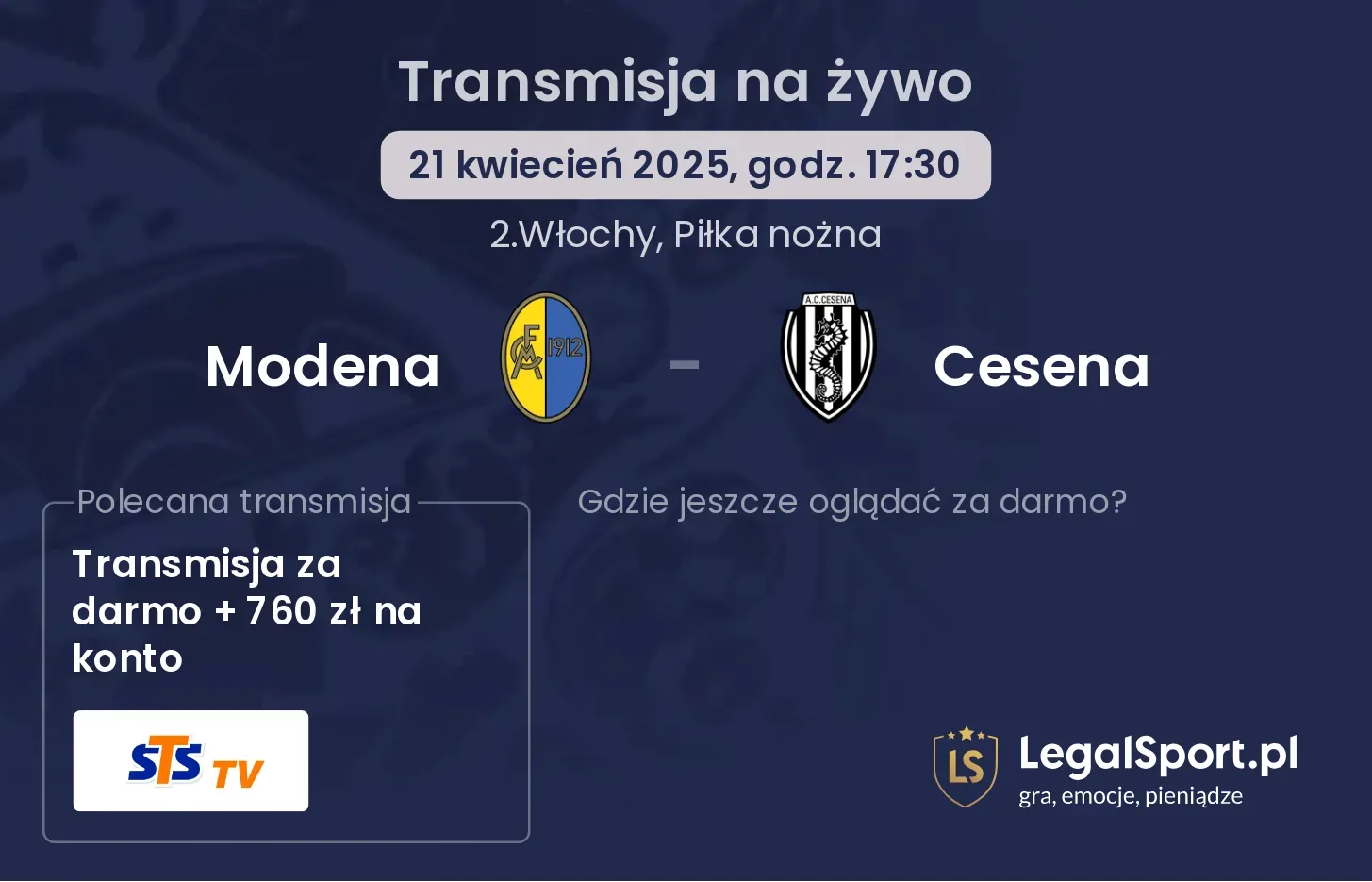 Modena - Cesena gdzie oglądać transmisję?