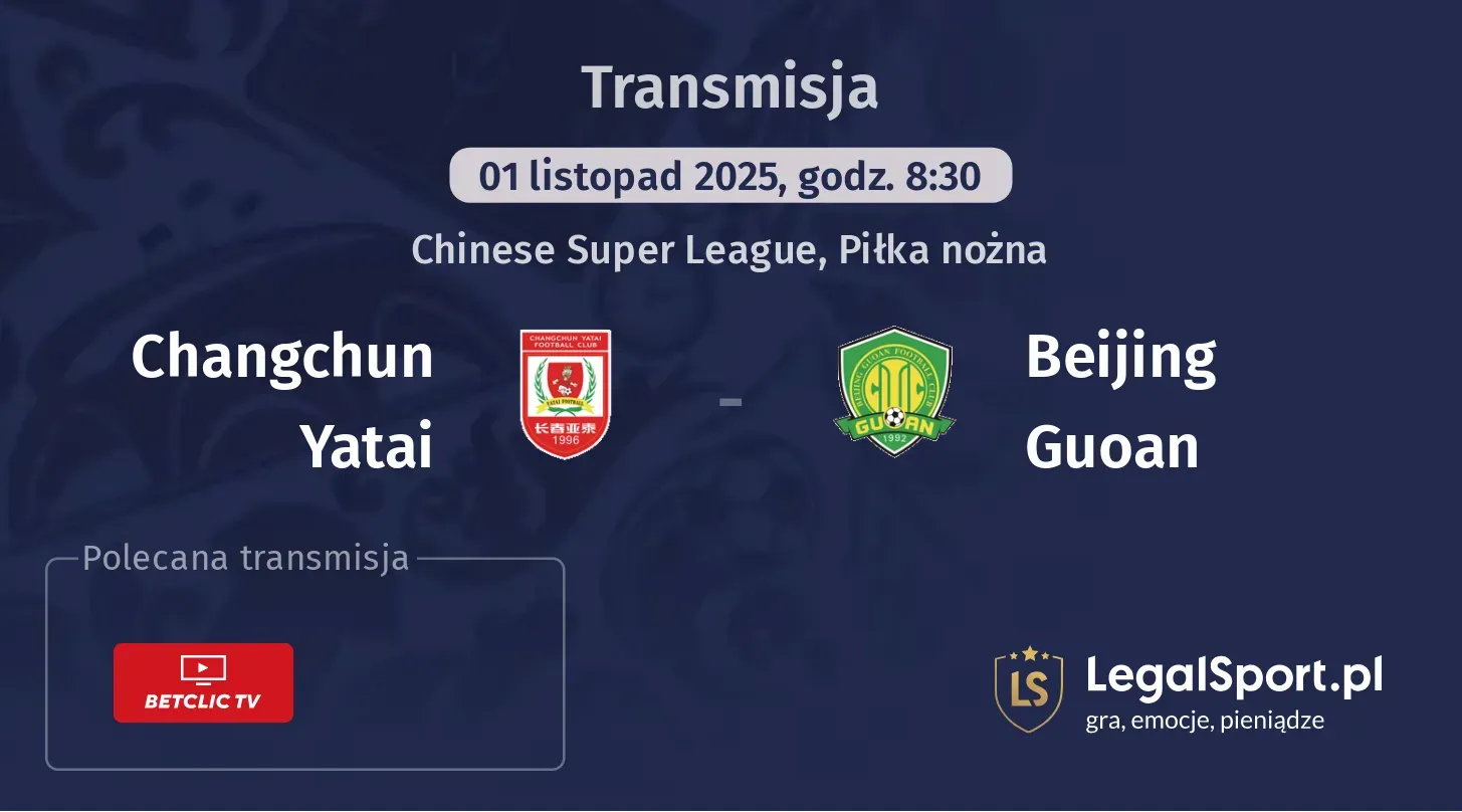 Changchun Yatai - Beijing Guoan Transmisje