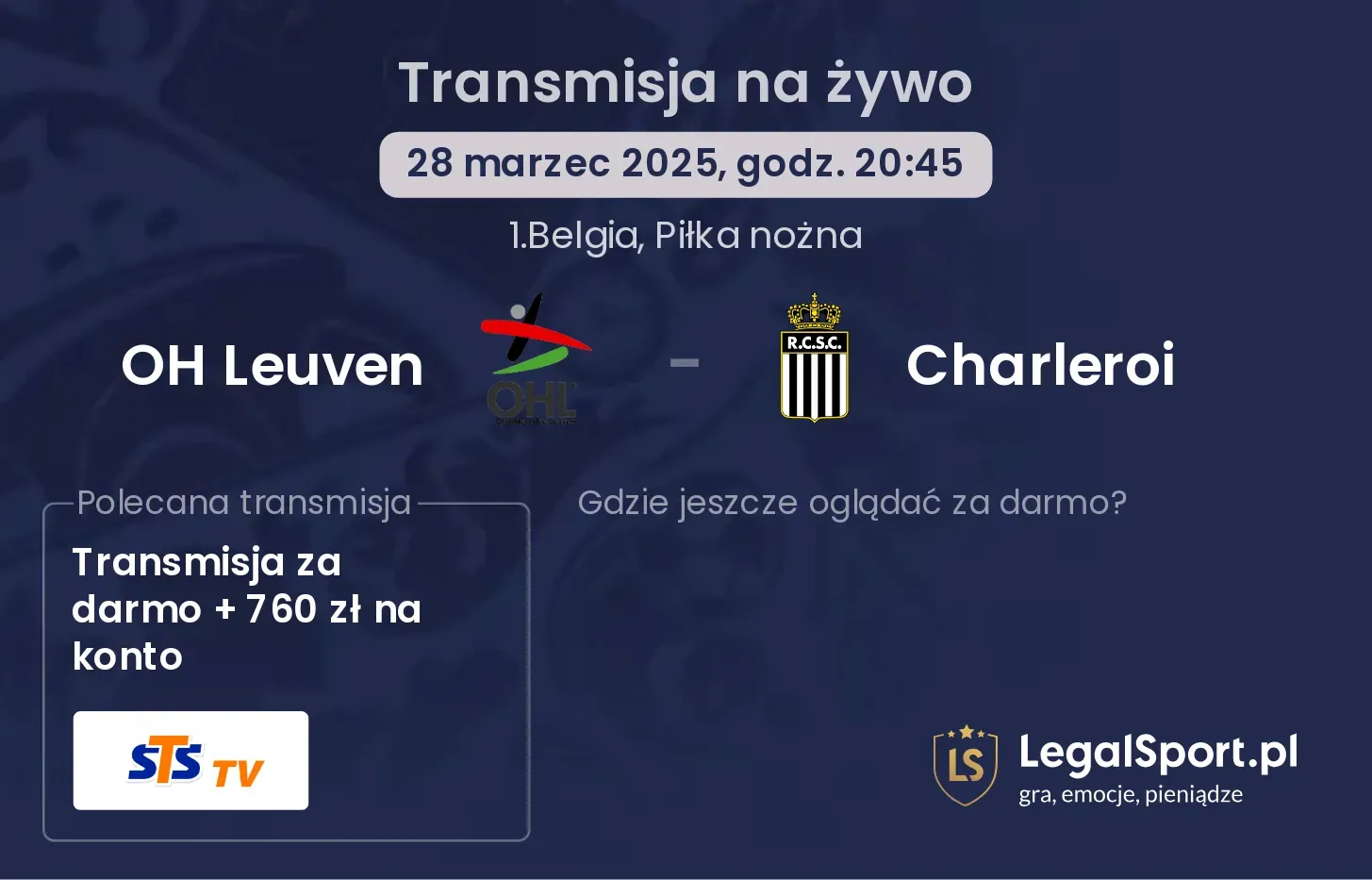 OH Leuven - Charleroi gdzie oglądać?