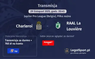 Charleroi - RAAL La Louvière gdzie oglądać? (29.11)