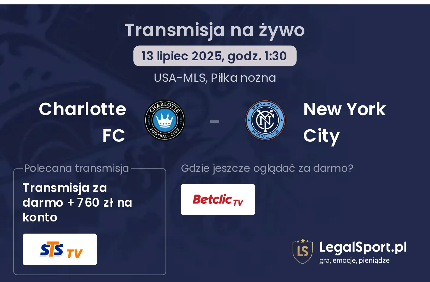 Charlotte FC - New York City gdzie oglądać?