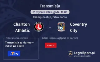 Charlton Athletic - Coventry City gdzie oglądać? (01.01)