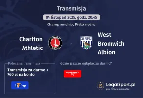 Charlton Athletic - West Bromwich Albion gdzie oglądać? (04.11)