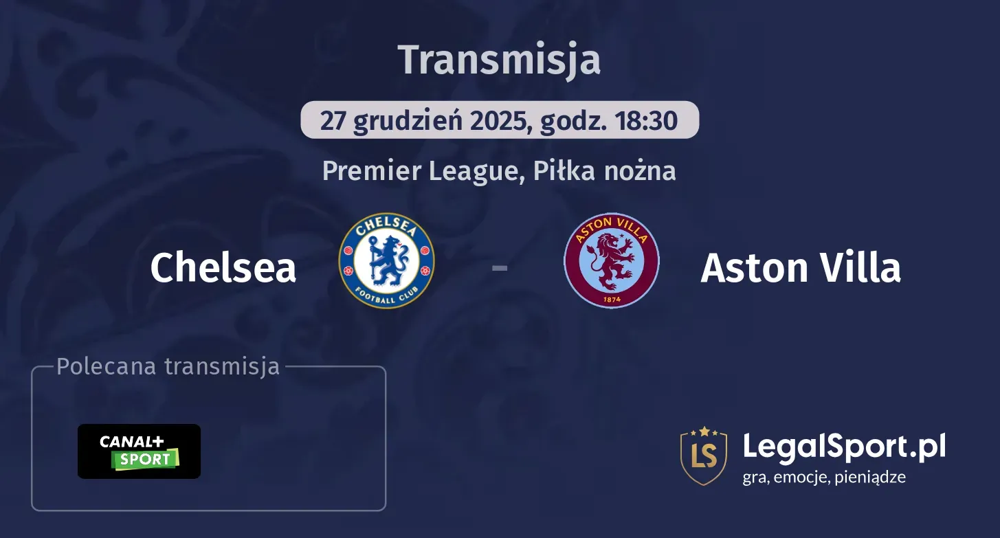 Chelsea - Aston Villa Transmisje