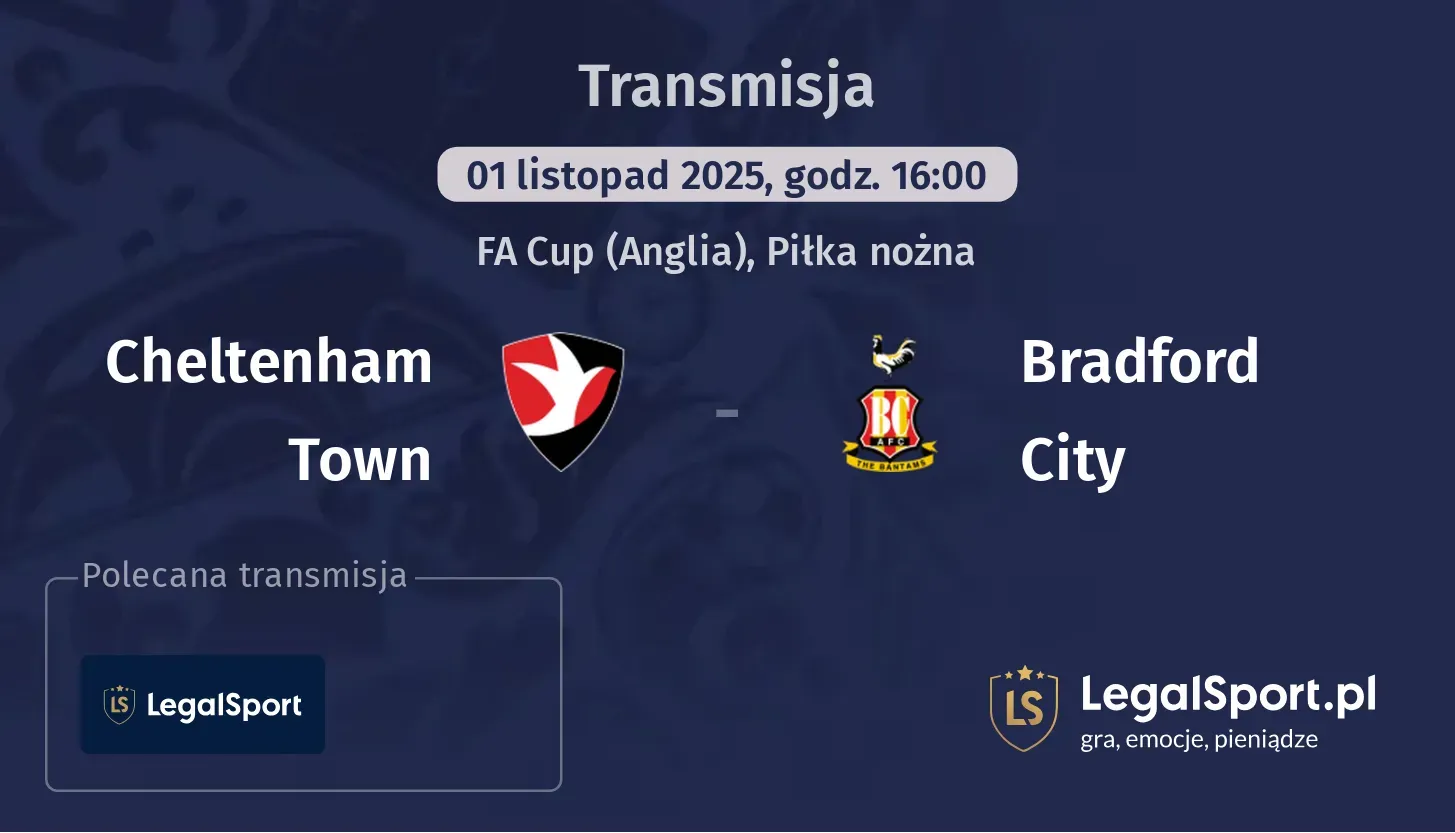 Cheltenham Town - Bradford City Transmisje