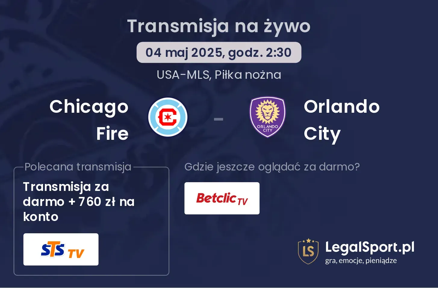 Chicago Fire - Orlando City gdzie oglądać?