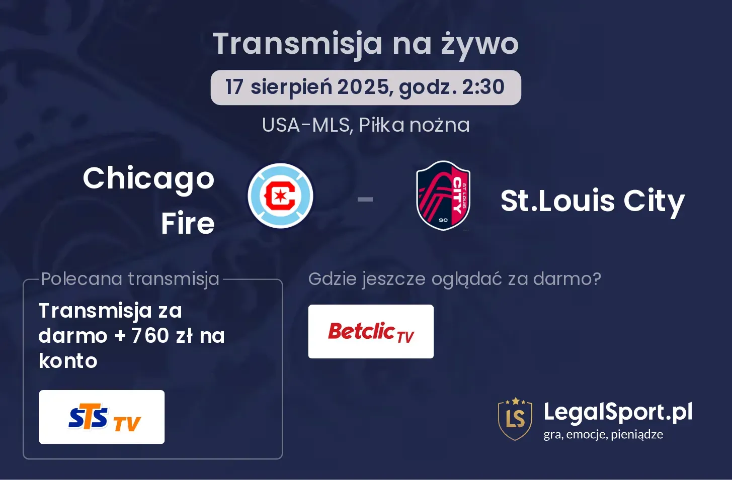 Chicago Fire - St.Louis City gdzie oglądać?