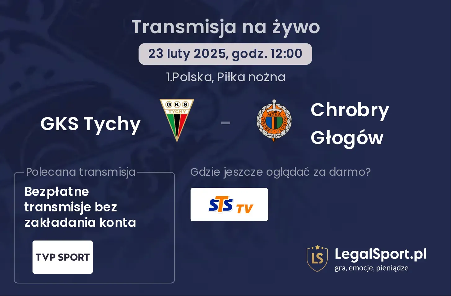 GKS Tychy - Chrobry Głogów gdzie oglądać?