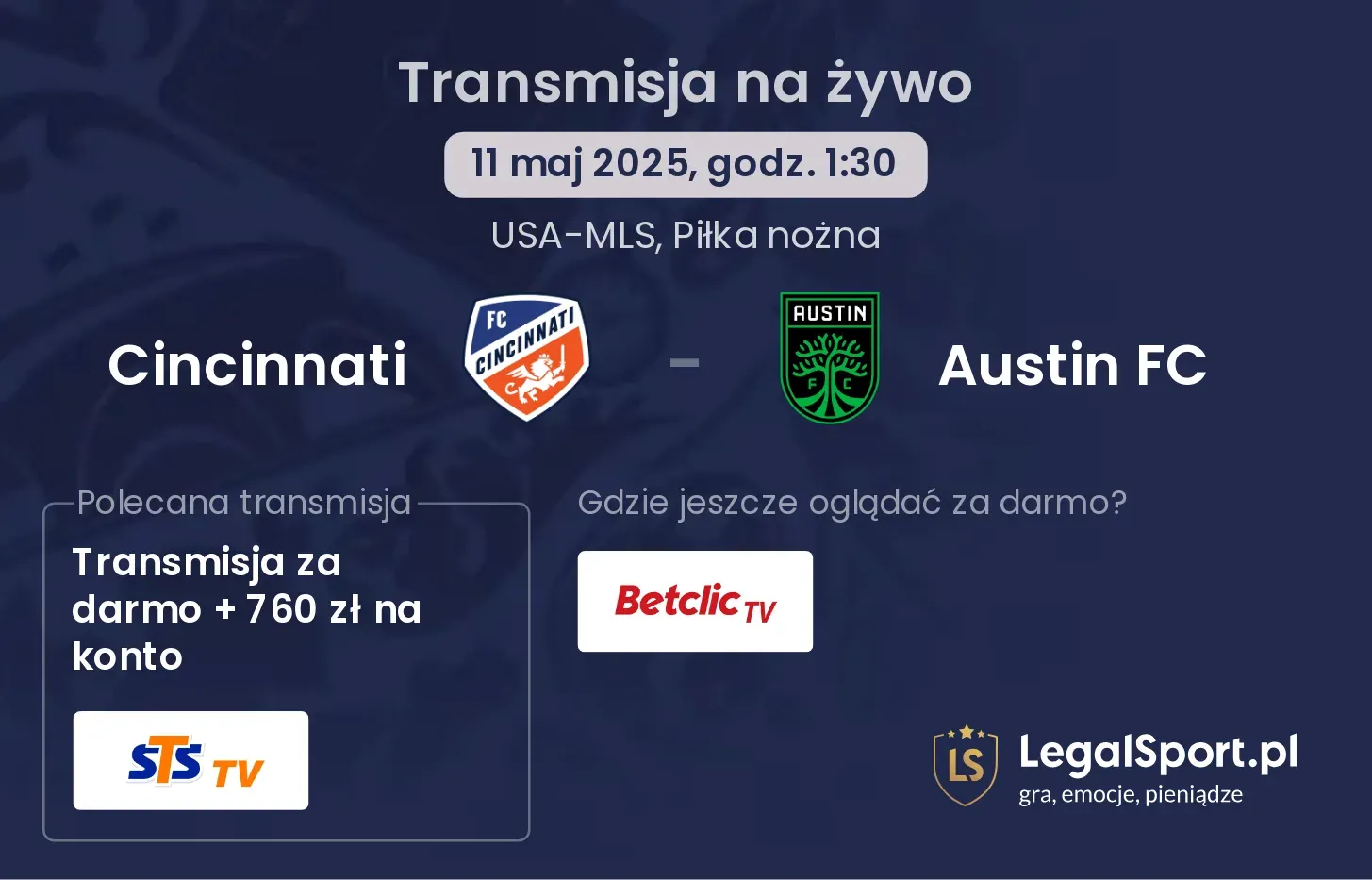 Cincinnati - Austin FC transmisja na żywo